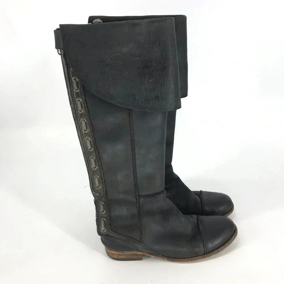 Jeffrey Campbell Shoes - Jeffrey Campbell Pirate Steampunk Zipped Tall laced boots